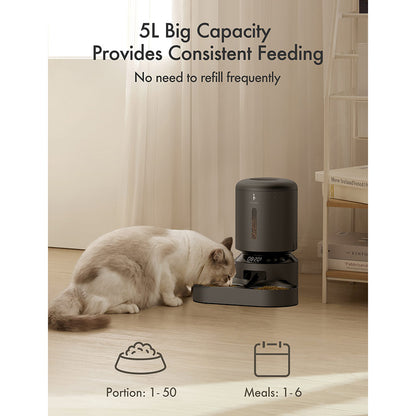 PetLibro Dual Granary Automatic Pet Feeder – Black 5L